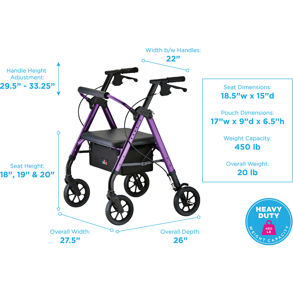 STAR HD PETITE ROLLATOR PURPLE